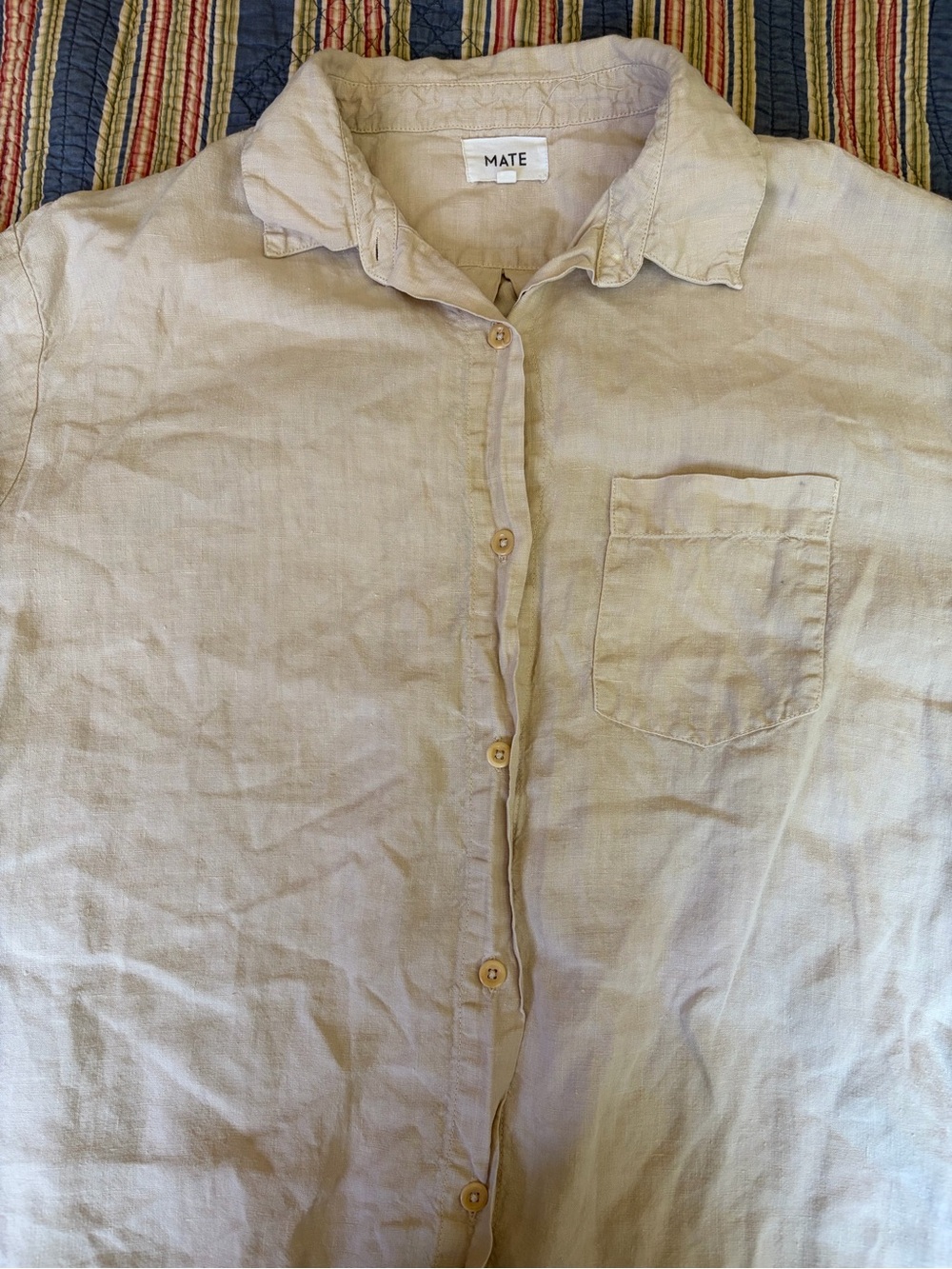 MATE the label oversized womens linen shirt sized medium (color off white) - Picture 1 of 5